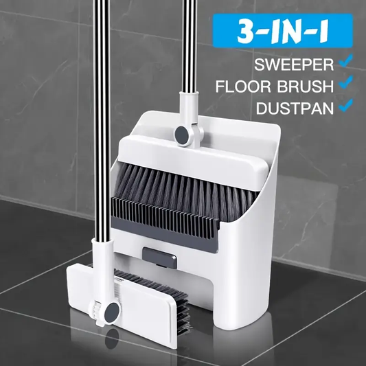 3 in 1 Foldable Broom Mop Dustpan Combination Set, Household Cleaning Tool Set, Efficient Cleaning, Flexible Design, Quick Dust Removal,